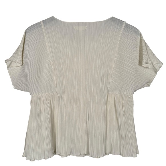 Madewell Size M Micropleat Short Sleeve Top in Bright Ivory - Picture 2 of 6